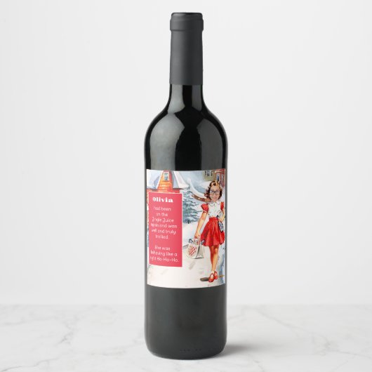 クリスマスの顔を交換 ワインラベル (正面)