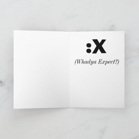 クリスマスの顔文字のキスカード シーズンカード (内部)