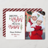 クリスマスの願いとヤドリギのキス写真 シーズンカード (正面/裏面)