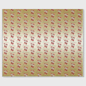 クリスマスの願いと小さなヤギのキス金ゴールド ラッピングペーパー (フラット)