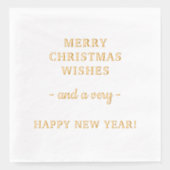 クリスマスの願いと新年の喜び 箔ナプキン (正面)