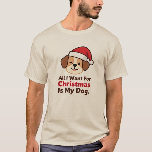 クリスマスの願いはワンコと一緒 Tシャツ (正面)