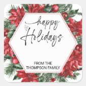 クリスマスの願いを包むプレゼント スクエアシール (正面)