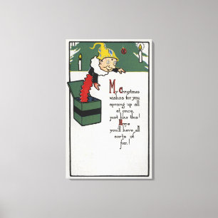 クリスマスの願いを送るびっくり箱 キャンバスプリント
