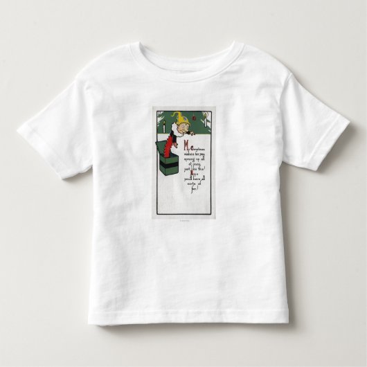 クリスマスの願いを送るびっくり箱 トドラーTシャツ (正面)
