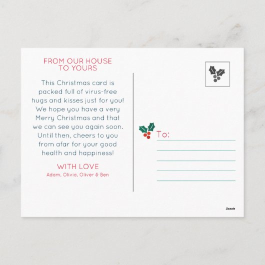 クリスマスの願いを送るカスタムこと シーズンポストカード (裏面)