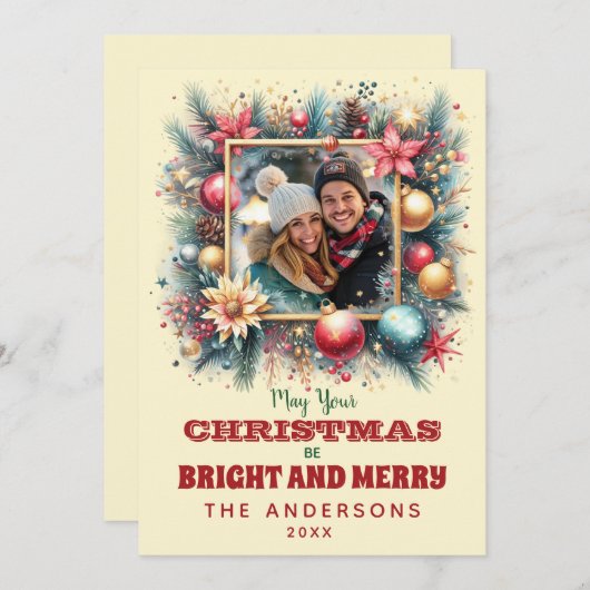 クリスマスの願いカスタム写真 シーズンカード (正面/裏面)