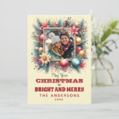 クリスマスの願いカスタム写真 シーズンカード (スタンド正面)