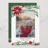 クリスマスの願いフローラリースの雪写真 シーズンカード (正面/裏面)