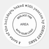 クリスマスの願いベーカリー名のロゴの好意 ラウンドシール (正面)