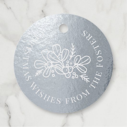 クリスマスの願いヤドリギの葉スケッチカスタム フェイバータグ (正面)