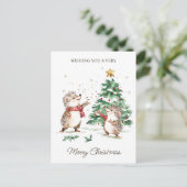 クリスマスの願い事の木ハリネズミ ポストカード (スタンド正面)