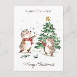 クリスマスの願い事の木ハリネズミ ポストカード