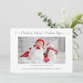 クリスマスの願い事生まれたばかりのキス新生児写真 シーズンカード (スタンド正面)