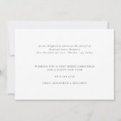 クリスマスの願い事生まれたばかりのキス新生児写真 シーズンカード (裏面)