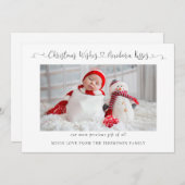 クリスマスの願い事生まれたばかりのキス新生児写真 シーズンカード (正面/裏面)