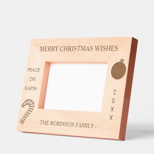 クリスマスの願い平和名6 x 4, 7 x 5写真 レーザー彫刻フレーム (左)