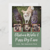 クリスマスの願い数々の写真ドッグコラージクリスマス シーズンカード (正面)