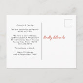 クリスマスの願い暖炉の写真の休日の移動 案内ポストカード (裏面)