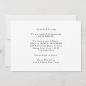 クリスマスの願い暖炉の写真の休日の移動 案内状 (裏面)