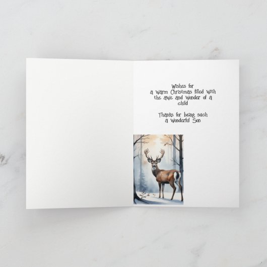 クリスマスの願い素敵な息子スタグディアー シーズンカード (内部)