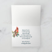 クリスマスの願い赤(鳥)ショウジョウコウカンチョウ鳥の妻の友人 シーズンカード (内部)