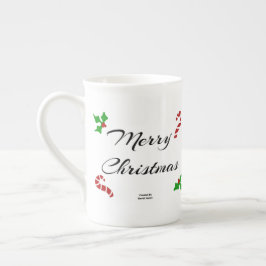 クリスマスの願い骨董磁器マグカップ ボーンチャイナマグカップ