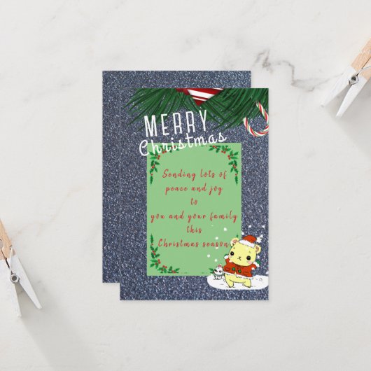 クリスマスの願い カード (正面/裏面インサイチュ)