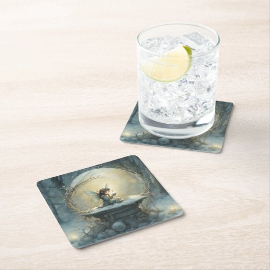 クリスマスの願い スクエアペーパーコースター (インサイチュ)