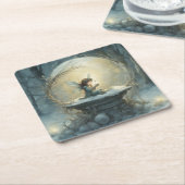 クリスマスの願い スクエアペーパーコースター (アングル)