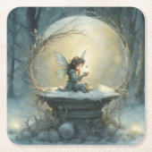 クリスマスの願い スクエアペーパーコースター (正面)