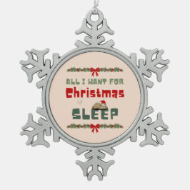 クリスマスの願い スノーフレークピューターオーナメント