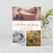 クリスマスの願い | ベビー初めてのクリスマス シーズンカード (スタンド正面)