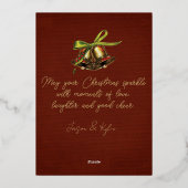 クリスマスの願い レトロなXmasカード ゴールドフォイル 箔シーズンカード (裏面)