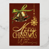 クリスマスの願い レトロなXmasカード ゴールドホイル 箔シーズンカード (正面)