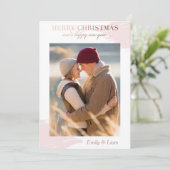 クリスマスの願い-休日の写真カード-ばら色の金ゴールド シーズンカード (スタンド正面)