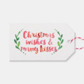クリスマスの願い&多くのキスギフトラベル ギフトタグ (正面(横))