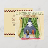 クリスマスの願い 子供と子猫のクリスマスパーティ 招待状 (正面/裏面)