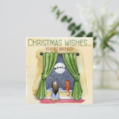 クリスマスの願い 子供と子猫のクリスマスパーティ 招待状 (スタンド正面)