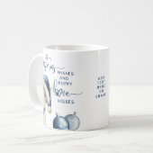 クリスマスの願い、犬の恋人クリスマスギフト、青 コーヒーマグカップ (正面左)