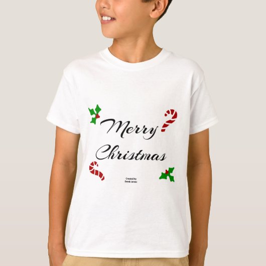 クリスマスの願い 白い男の子用Tシャツ Tシャツ (正面)