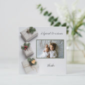 クリスマスの願い 祖父母にお願いする 兄弟の写真 カード (スタンド正面)
