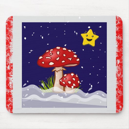 クリスマスの願い、雪の降る日々 マウスパッド (正面)
