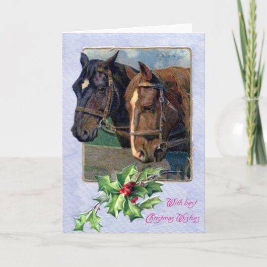 クリスマスの願い、馬の1911年のヴィンテージ シーズンカード (正面)