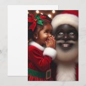 クリスマスの願い - 黒人のためのクリスマスカード サンキューカード (正面/裏面)