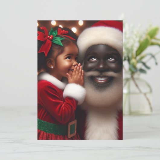 クリスマスの願い - 黒人のクリスマスカード サンキューカード (スタンド正面)