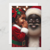 クリスマスの願い - 黒人のクリスマスカード サンキューカード (正面/裏面)