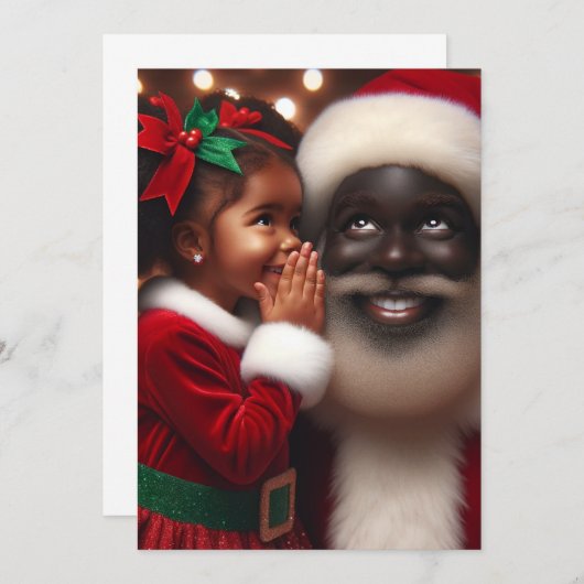 クリスマスの願い - 黒人のクリスマスカード サンキューカード (正面/裏面)
