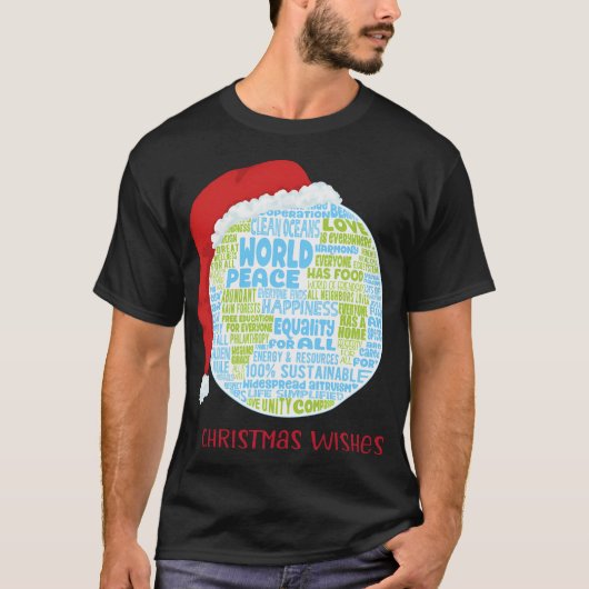 クリスマスの願い – Vision Of World Peace - Earth W Tシャツ (正面)