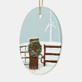 クリスマスの風力発電地帯のオーナメント セラミックオーナメント (左)